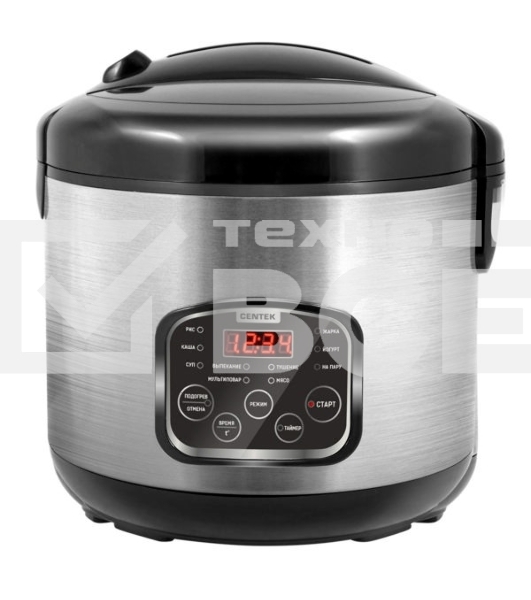 Мультиварка Centek CT-1490 (сталь)скороварка,1000Вт; 5.0л, 8 программ, ненагр крышка, а/п покр(4)