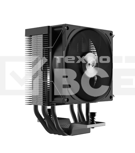 Кулер PCCooler R400 S115X/1200/1700/AM4/AM5 (TDP 180W, 90mm Non LED Fan, 4 тепловые трубки 6мм, 650-2200RPM, 28,3dBa)