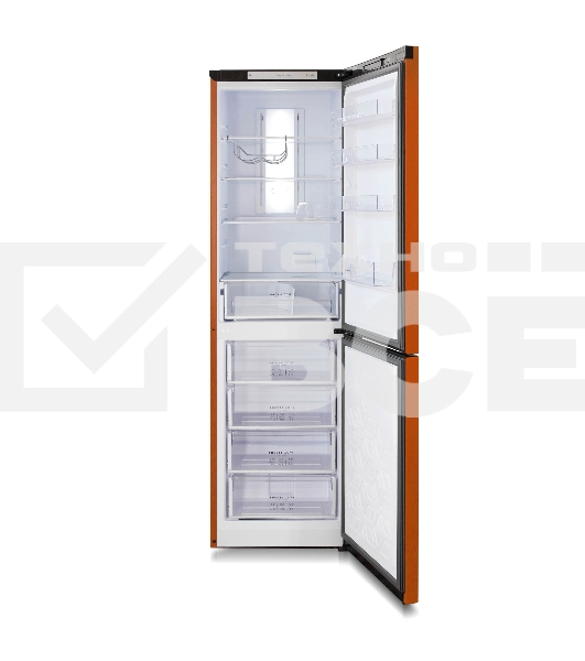 Холодильник Бирюса Б-T980NF оранжевый двухкамерный 240/130 л морозильник снизу, No Frost