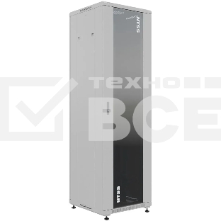 Шкаф коммутационный NTSS Премиум (NTSS-R18U6060GS) напольный 18U 600x600мм пер.дв.стекл металл 900кг серый 510мм 903мм IP20