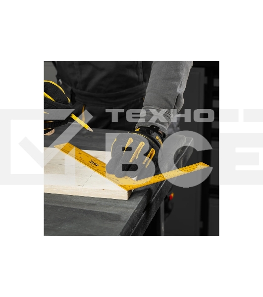 Угольник Denzel стальной, 200 мм х 300 мм, ультрафиолетовая печать (измерительная шкала)