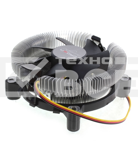 Кулер для процессора Crown CM-80 v2 серебристый/черный, 75 мм, алюминий, 2200 об/мин, 22 дБ, 3 pin, 65 Вт, 42 мм