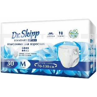 Подгузники для взрослых Dr.Skipp Standard Extra р-р М, 30 шт., 8131