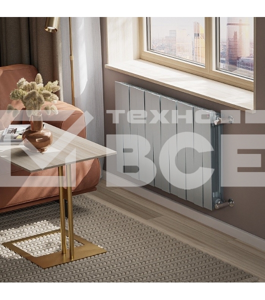 Радиатор биметаллический Royal Thermo PianoForte 500 серебристый - 12 секц.