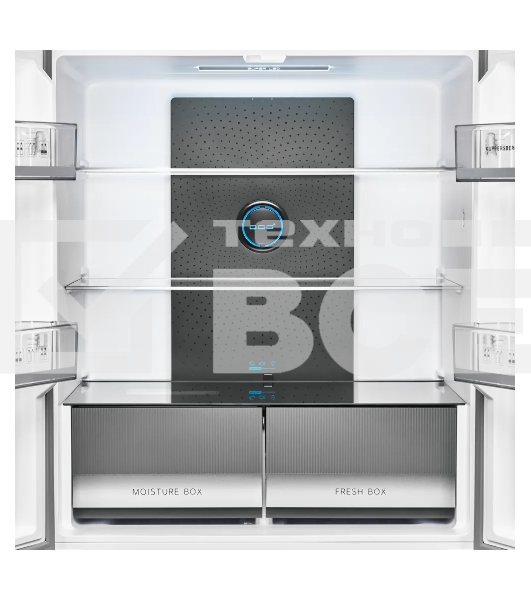 Холодильник Kuppersberg NFFD 186 BG черное стекло трехкамерный 303/172л морозилка сбоку, No Frost, Side by Side