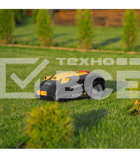 Робот-газонокосилка Denzel Grass Master 1000, ультразвуковой датчик, 3 Ач, LCD дисплей, Wi-Fi