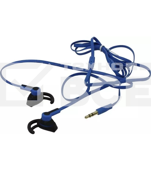 Внутриканальные наушники Smartbuy Rider силиконовые насадки с упорами, черн/син (SBE-2090)