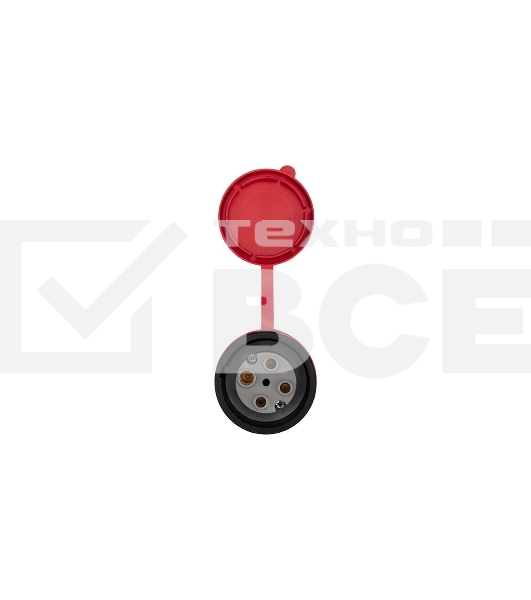 Розетка переносная влагозащищенная Rexant с крышкой, 3Р+РЕ, 32 А, IP44, каучук