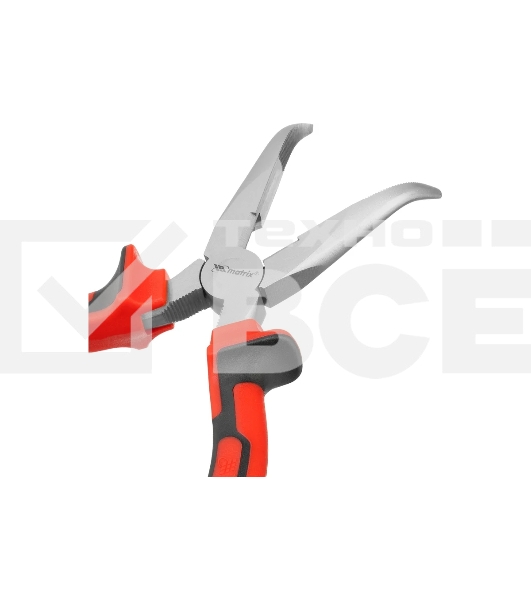 Длинногубцы Matrix 17422 NICKEL 180 мм, изогнутые никелированные, двухкомпонентные рукоятки