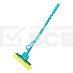 Швабра отжимная Home Palisad 110 см, губка PVA 26х5,5х6 см, телескопическая рукоятка, бирюзовая, фото9