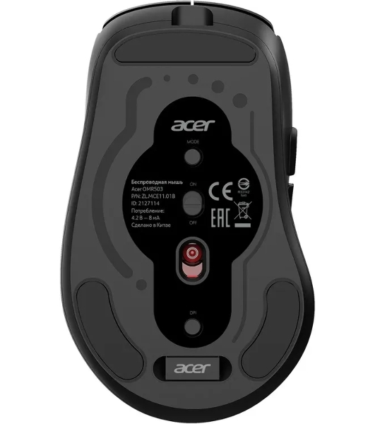 Мышь Acer OMR503 черный оптическая 3200dpi беспров. BT/Radio USB (ZL.MCE11.01B)