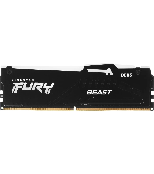 Оперативная память Kingston Fury Beast, DDR5, 16Gb (1x16 Gb), 6400 MHz, CL32, радиатор, RGb, черный