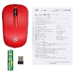 Мышь беспроводная Oklick 525MW красный, 1000 dpi, радиоканал, USB, кнопки - 3, фото6