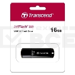 Флешка USB Transcend JetFlash 350 (TS16GJF350), 16Gb, USB 2.0, R/W 15/7, черный, фото 1