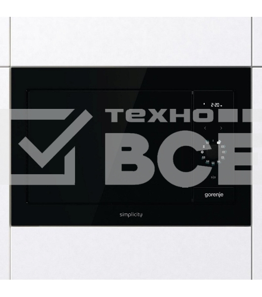 Встраиваемая микроволновая печь GORENJE BM235G1SYB черный 23 л, 900 Вт, переключатели - поворотный механизм/сенсор