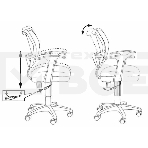 Кресло компьютерное Бюрократ CH-W797/LB/TW-55 TW-55 голубой, спинка сетка, сиденье голубой, пластик белый, фото13