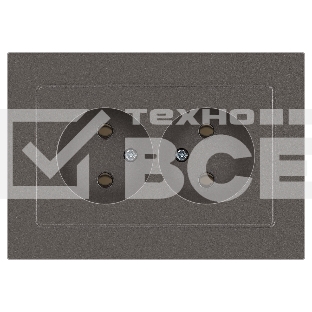 Розетка Intro Accent 6-204-09 2х2P 16А-250В IP20 СУ AL/CU титан Б0063433