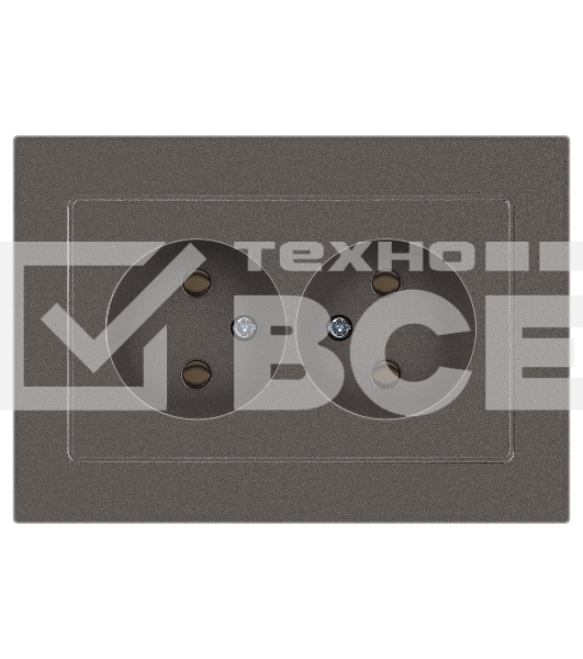 Розетка Intro Accent 6-204-09 2х2P 16А-250В IP20 СУ AL/CU титан Б0063433