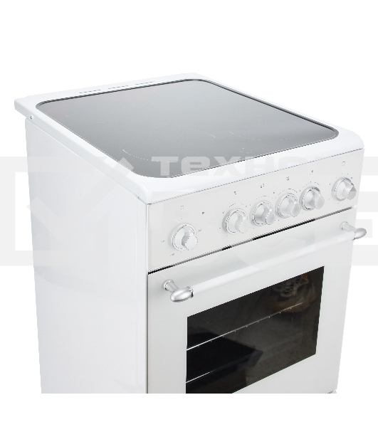 Плита электрическая De Luxe 506004.23ЭС-120 белый, конфорок 4 шт, духовка 54 л, 50 см x 87 см x 60 см
