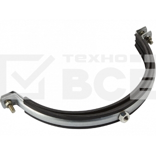 Хомут для воздуховода с резиновым профилем 125 мм (гайка)