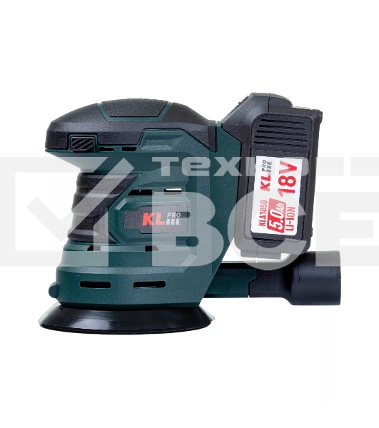 Эксцентриковая шлифовальная машина аккумуляторная KLPRO KLEZ18-50 (18В, Li-ion-2шт, 5.0А·ч, ЗУ 4,5А)