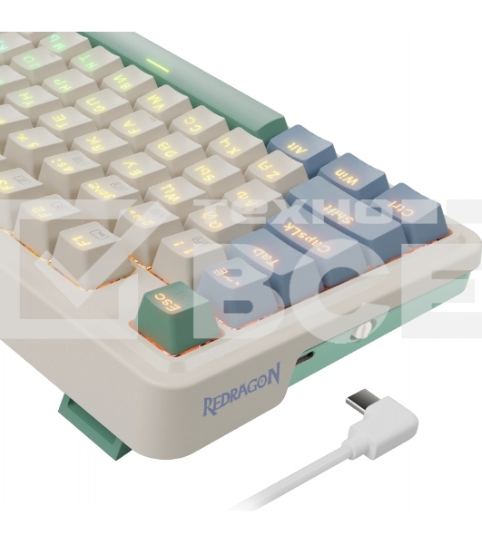 Клавиатура беспроводная Redragon Ucal Pro RU,RGb,кре/фиол/зел,BT+2.4,гас 1