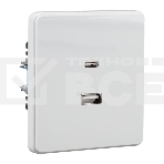 Розетка Kranz ROUND USB-A+Type-C 3А с функцией быстрой зарядки перламутр, фото4