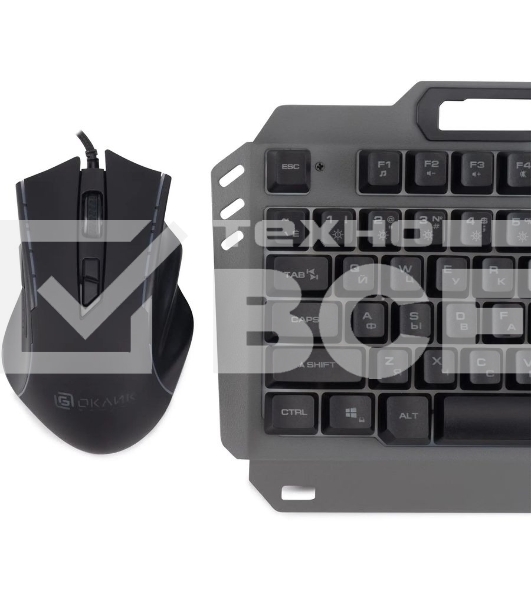 Комплект клавиатура + мышь Оклик GMNG 700GMK клав:черный мышь:черный USB Multimedia LED