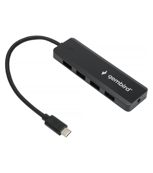 USB-концентратор Gembird UHB-C364, USB 3.0, USB 4 порта, USB Type-C / с доп питанием