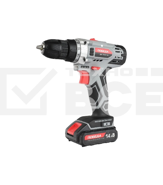 Дрель-шуруповерт Победа ДА-14/2 Ли  14,4 В, 2,2 Ач, 35 Нм, щеточный