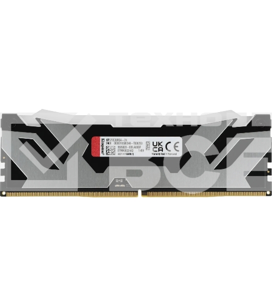 Оперативная память Kingston FURY Renegade Silver RGB, DDR5, 24GB (1x24 GB), 7200 MHz, CL38, радиатор, RGB, серебристый
