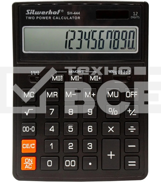 Калькулятор настольный Silwerhof SH-444 черный 12-разр.