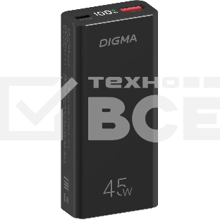 Портативный аккумулятор Digma DGPF10E 10000mAh QC3.0/PD3.0 45W 4.5A USB-A/USB-C черный