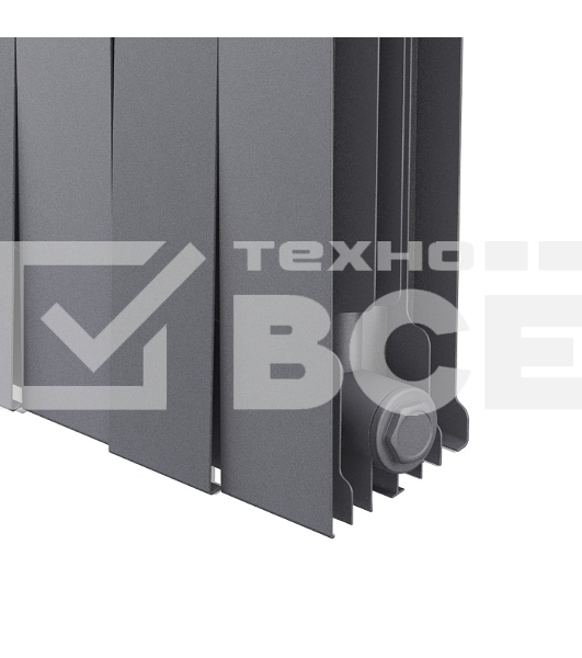 Радиатор биметаллический Royal Thermo PianoForte 500 серебристый - 12 секц.