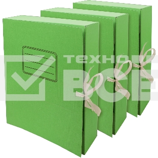 Папка архивная 2 завязки Silwerhof микрогофрокартон корешок 75мм A4 зеленый (упак.:3шт)