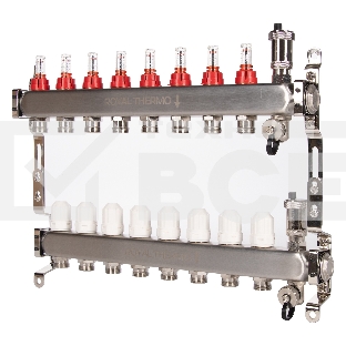 Коллектор Royal Thermo нерж. в сборе с расходомерами 1