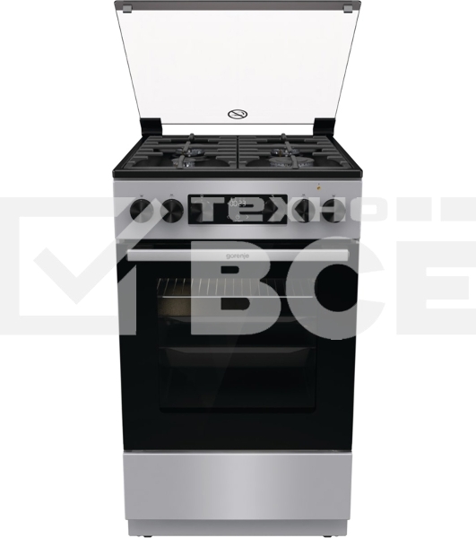 Плита Комбинированная Gorenje GK5C41SF серый (стеклянная крышка) реш.чугун