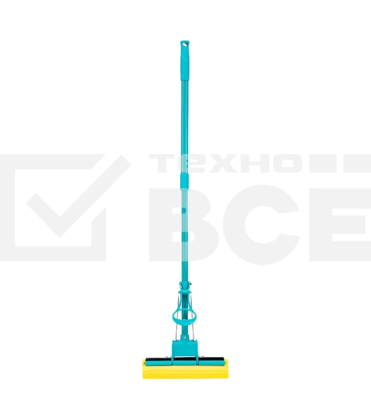 Швабра отжимная Home Palisad 110 см, губка PVA 26х5,5х6 см, телескопическая рукоятка, бирюзовая