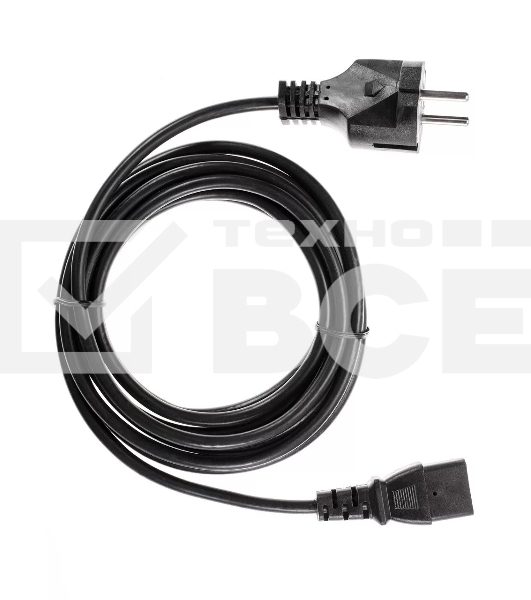 Кабель компьютер - розетка 3m 220V (Европейский стандарт) VCOM/TELECOM