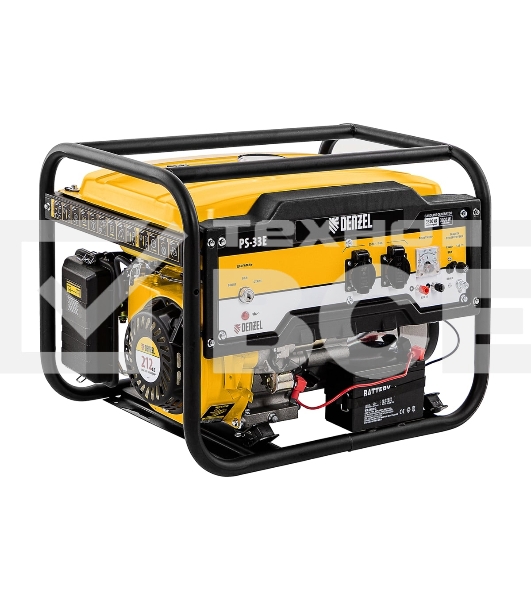 Электрогенератор бензиновый Denzel PS-33E, 3.3 кВт, 85 дБ, 48.5 кг