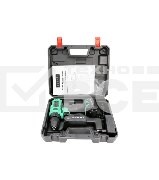 Дрель-шуруповерт Zitrek Greenpower 12-Li 063-4074, Аккумуляторная, 12В, 2 АКБ, Кейс