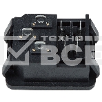 Выключатель клавишный 250V 10А (4с) ON-OFF красный с подсветкой и штекером C14 3PIN Rexant, фото3