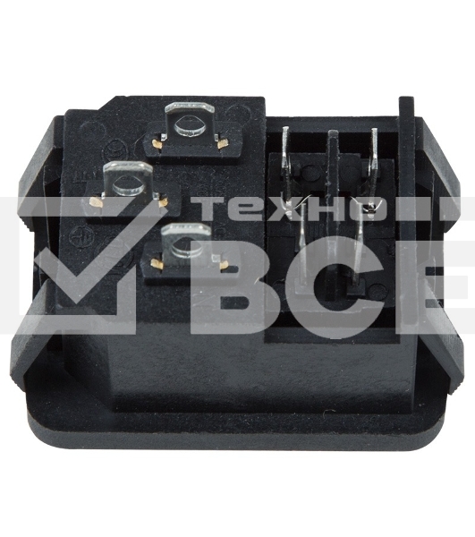 Выключатель клавишный 250V 10А (4с) ON-OFF красный с подсветкой и штекером C14 3PIN Rexant