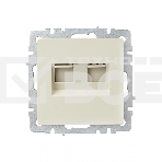 Розетка компьютерная двойная IEK BRITE РК10-2-БрКр (BR-K20-1-K10) СП RJ45 кат.5E бежевый, фото4