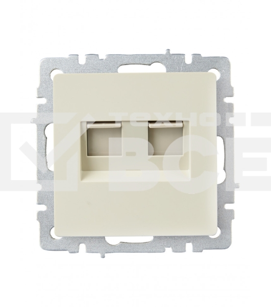 Розетка компьютерная двойная IEK BRITE РК10-2-БрКр (BR-K20-1-K10) СП RJ45 кат.5E бежевый