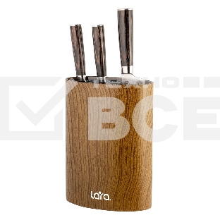 Подставка для ножей универсальная LARA LR05-101 Wood овальная Soft touch полипропилен