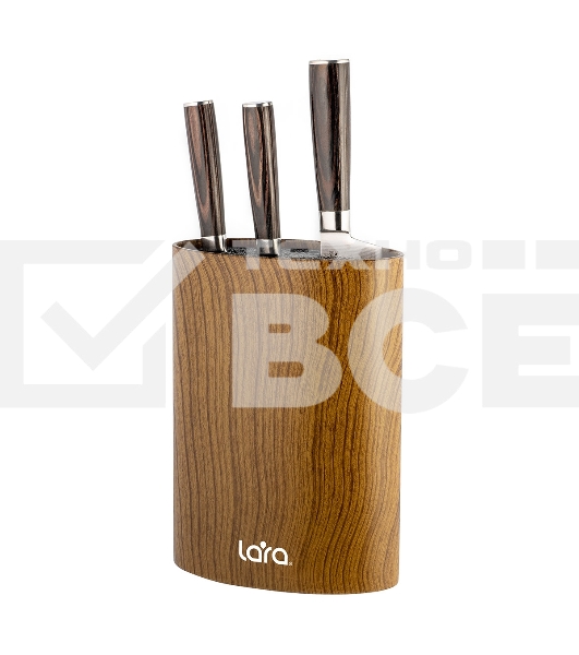 Подставка для ножей универсальная LARA LR05-101 Wood овальная Soft touch полипропилен