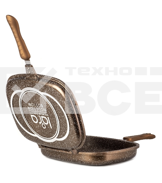 Сковорода-гриль Lara LR02-221 30 см, с крышкой, антипригарное покрытие