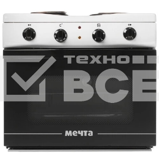 Плита электрическая Мечта 15М белый, конфорок 2 шт, духовка 25 л, 50 см x 47 см x 43 см