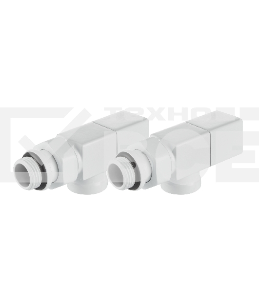 Набор дизайн-вентилей Royal Thermo CUBE, осевой (белый) 1/2